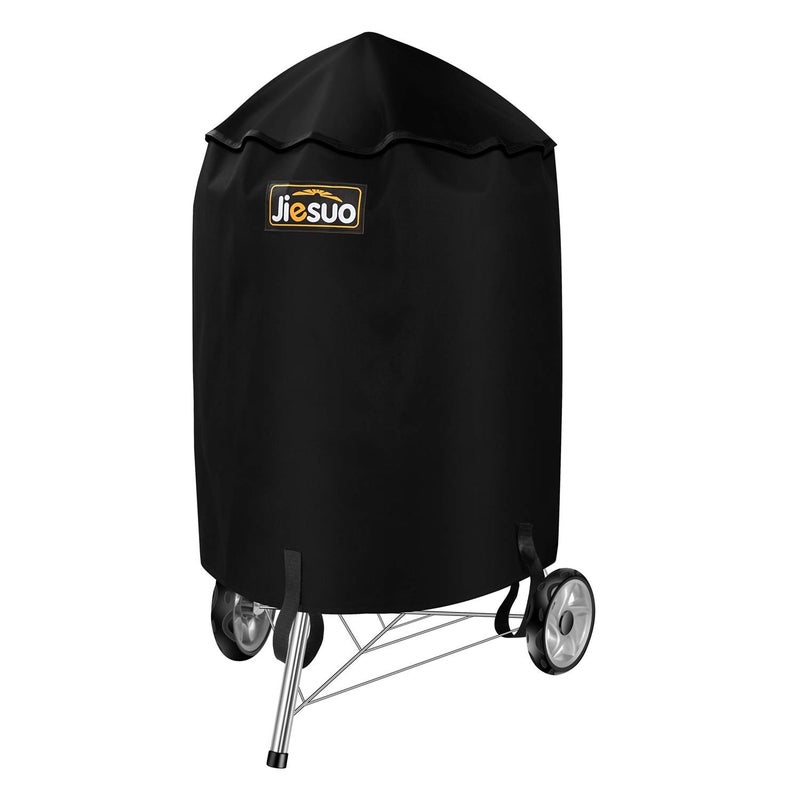 Jiesuo BBQ Grill Cover for Weber Charcoal Kettle: Heavy Duty Waterproof 22 Inch Weather Resistant Barbeque Grill Covers - Image 1